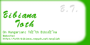 bibiana toth business card